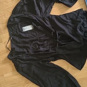 Black wrap around blouse